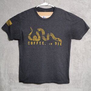 Black Rifle Coffee Co T-Shirt Mens Size Medium Gray‎ Logo Short Sleeve Tee